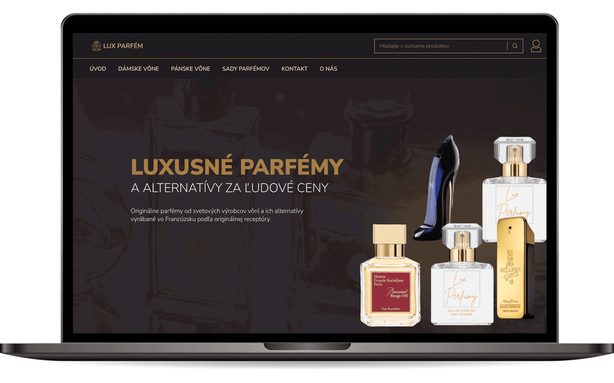 Tvorba webstránky pre predajcu náhrad luxusných parfémov na platforme Prestashop
