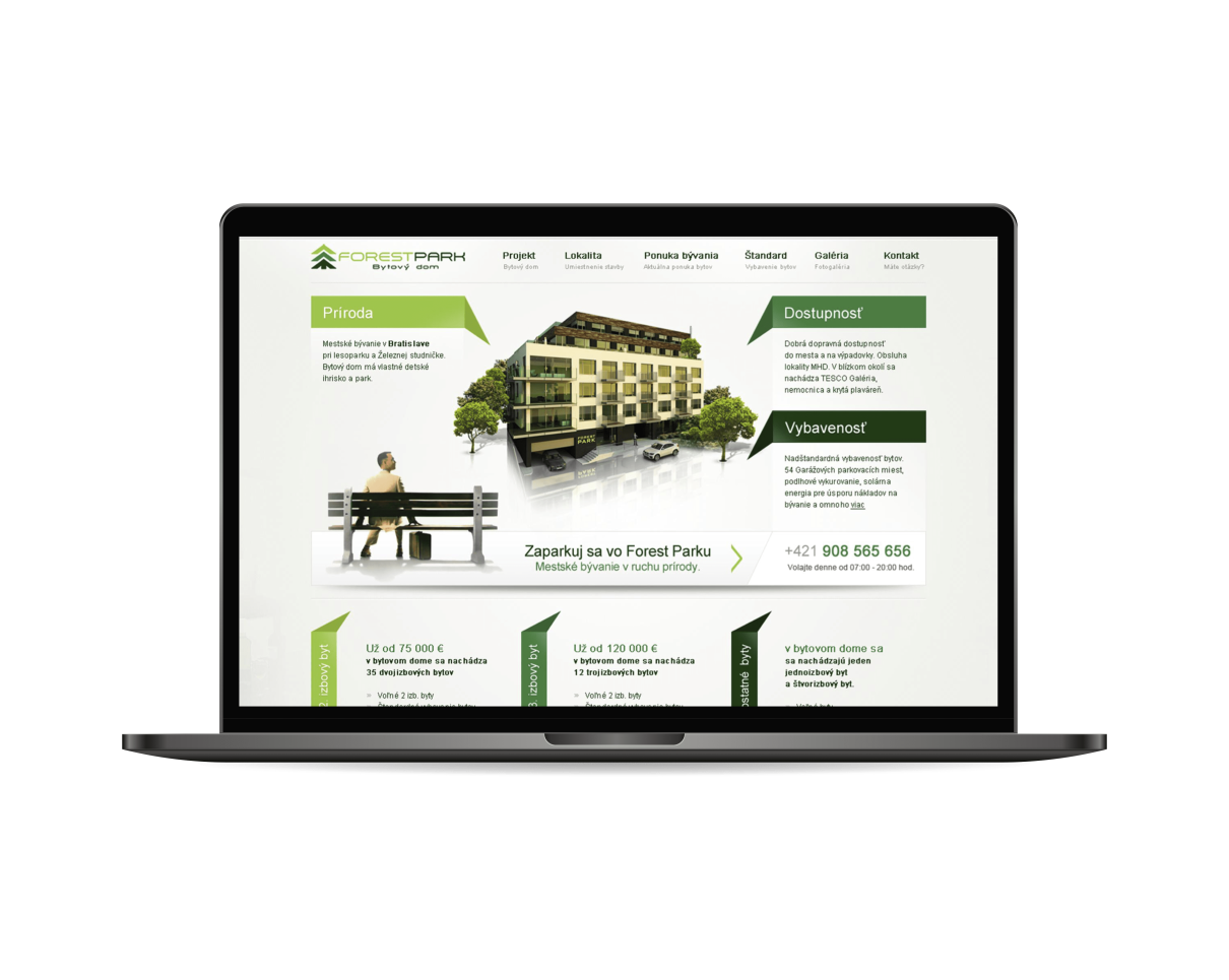 Tvorba prezentačnej webstránky pre developera Cresco investment group na prezentáciu ich nového projektu obytnej budovy